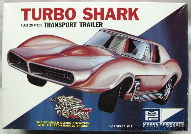 MPC 1/25 Turbo Shark with Transport Trailer  - Famous Custom Car from a 1964 Corvette Chassis, 507-200 plastic model kit